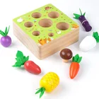Деревянные игрушки, Веселая Ферма, вытягивающая редис, фрукты и овощи