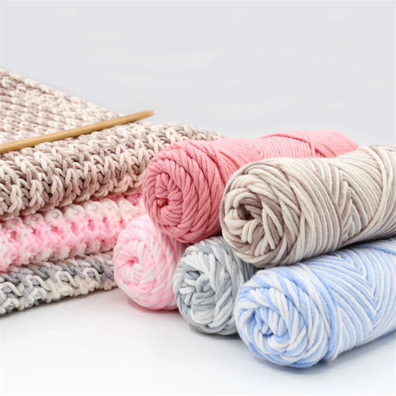 1 шт. 100 г длинная стеганая хлопковая пряжа толстая для вязания детского крючком