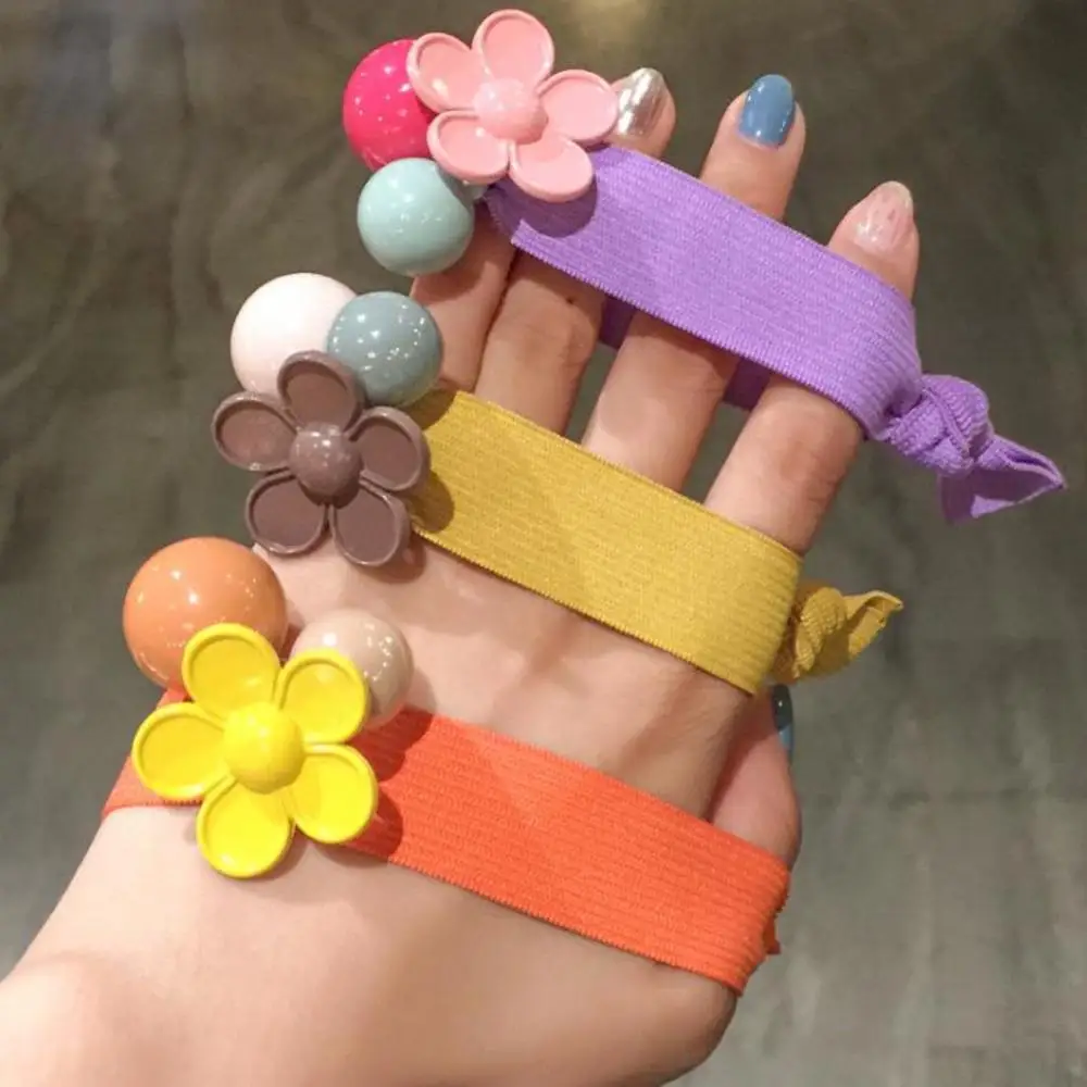 Candy color Hair Rope Head Color Flower Ball Headband Korean Fashion Tie Elastic High Quality Accessories | Красота и здоровье