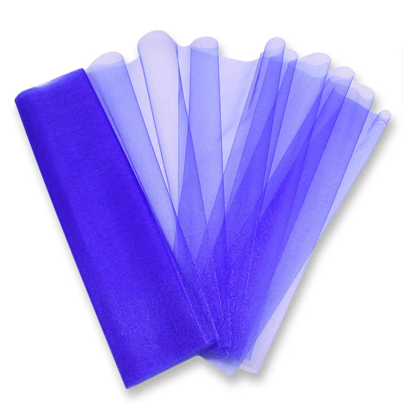 Royal blue 5 м/10 м 48 см тюль рулон ткань Катушка Туту прозрачный кристалл органза тюль для дома свадебное украшение для душа ребенка DIY рубашка ремесло - Цвет: Royal blue