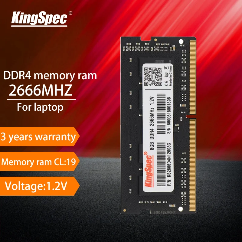 

KingSpec memoria RAM ddr4 sodimm Memory Ram 8gb 4gb 16gb 2666mhz 1.2V 260pin ram ddr4 Laptop Notebook Computer Accessories