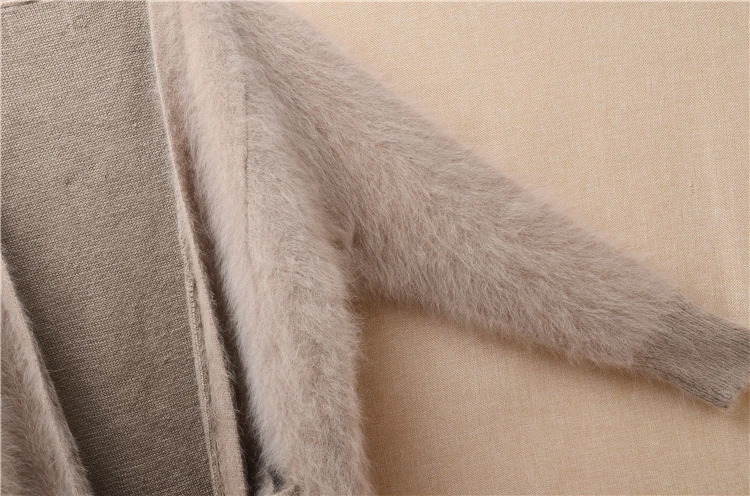 Женская модная пушистая норковая кашемировая трикотажная одежда внутри