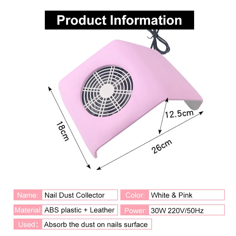 30W/80w Nail Vacuum Cleaner 3500/4000RPM No Woven Dust Suction Fan with 2 Bags Collector For Manicure Tools | Красота и здоровье