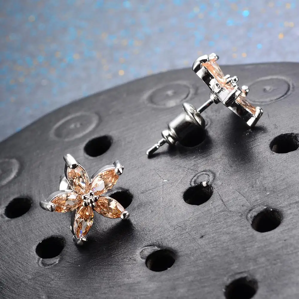 Милые женские маленькие серьги гвоздики в стиле бохо со звездами черные синие