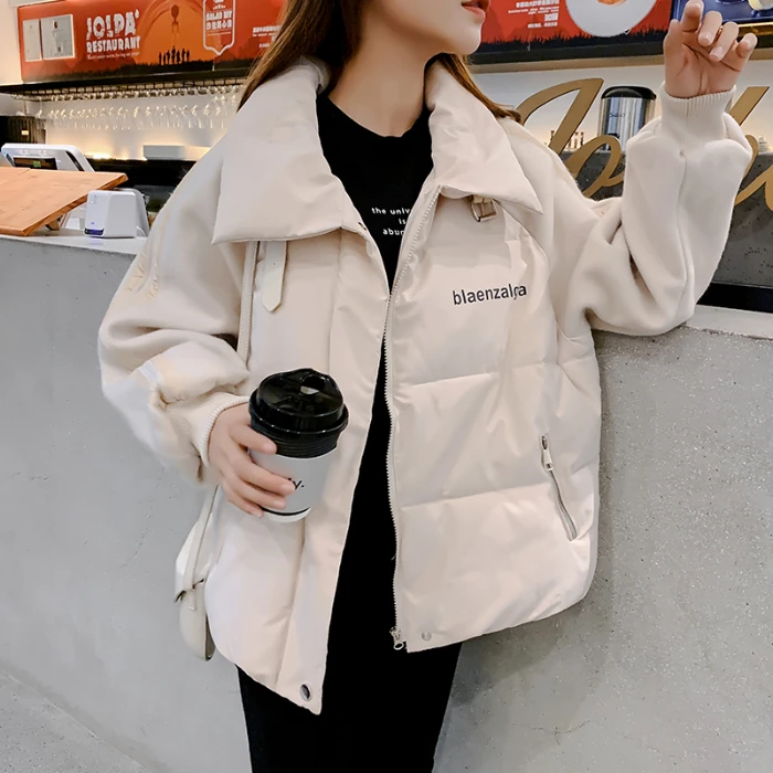 

New Korean Version Stitching Down Cotton Jacket For Female Students And Short Cotton Jacket For Female Students