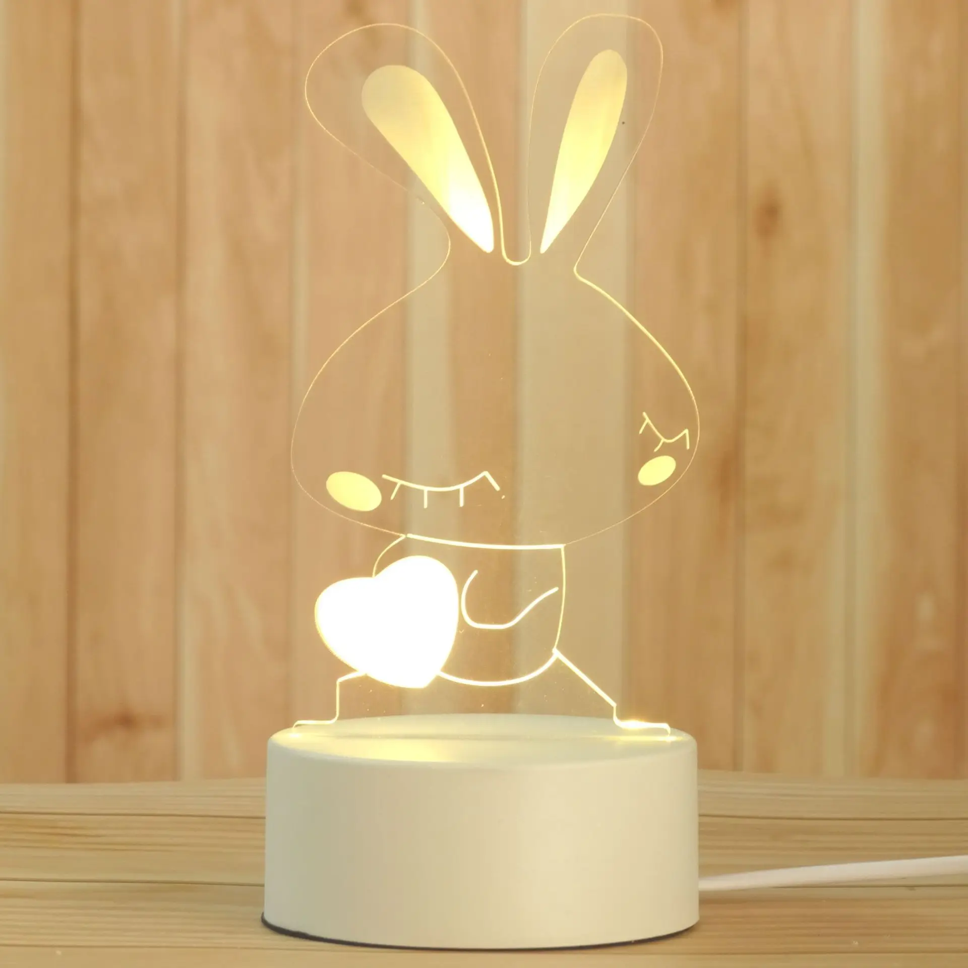 

Rabbit Lamp Led Minimalistic Children's Desk living Glass Angle Table Lamp Battery Lamps Emergency Decoration Spider plafonier