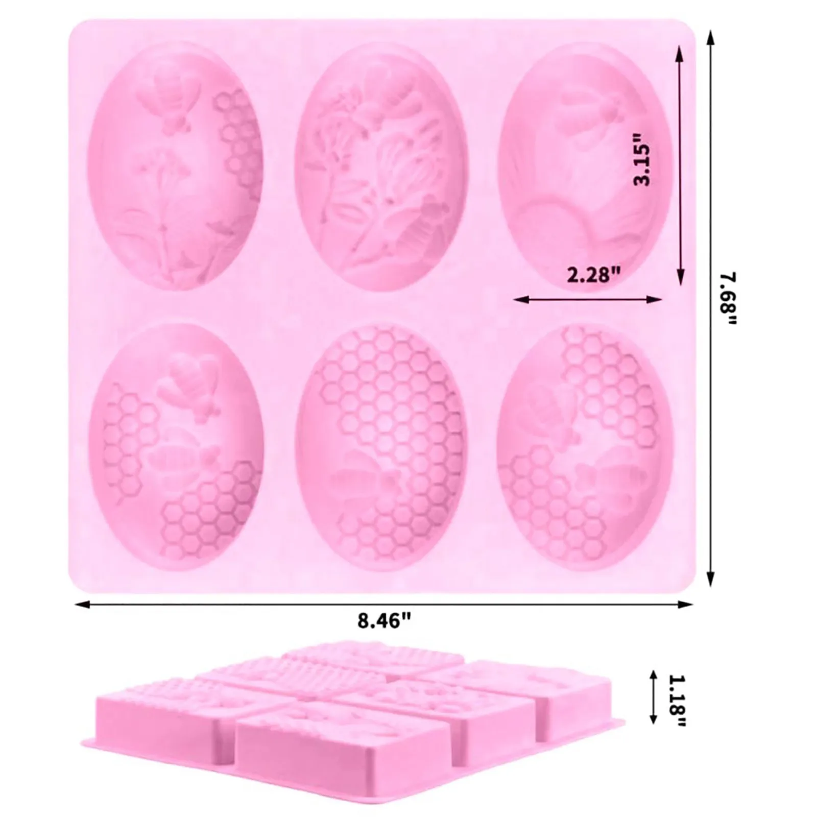

Six Consecutive Oval Soap Molds, New Silicone Soap Molds, Lace Pattern Molds Easy To Demould Forms Soap Molds For Soap Molds