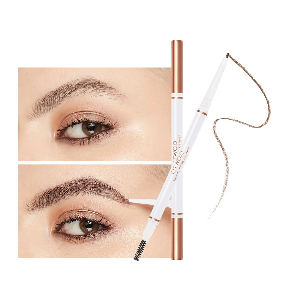 O.TWO.O Double Headed Eyebrow Pencil Rotating Waterproof And Sweatproof Not Smudge Powder 4-Color Selectable | Красота и здоровье