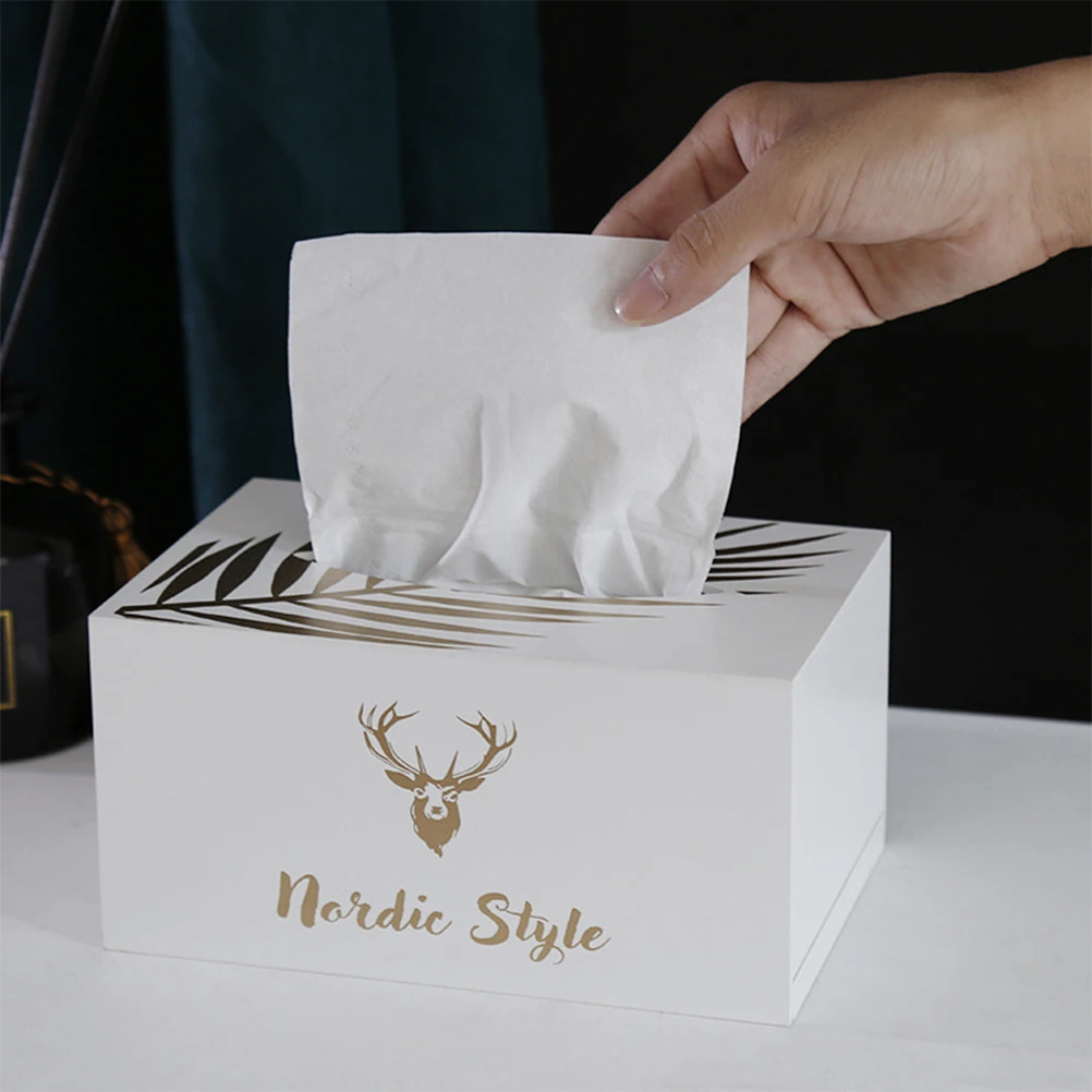 Современная Деревянная коробка для ткани в скандинавском стиле контейнер