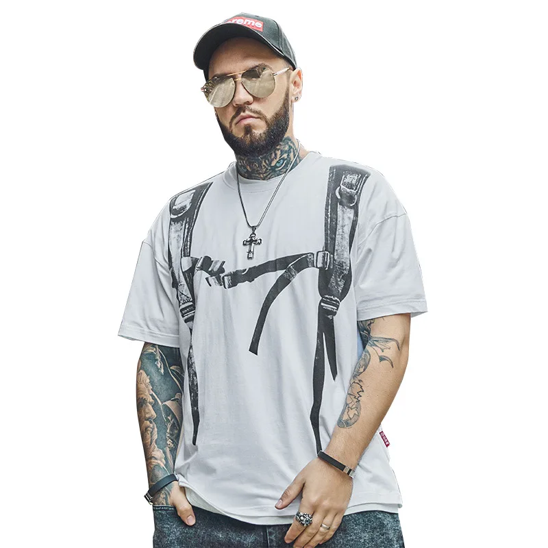 Хлопковая футболка мужская забавная уличная одежда хип хоп модная сумка с