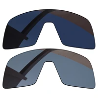 bsymbo 2 pairs pitch black sliver grey polarized replacement lenses for oakley sutro oo9406 frame