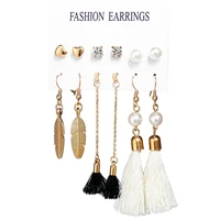 the latest trend 2021 bohemian style tassel earrings popular earrings wild geometric tassel earrings women