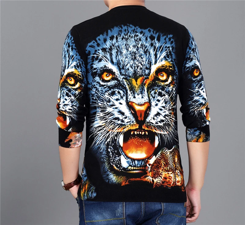 Весна 2020 мужской свитер с принтом животных приталенный пуловер Homme Chompas Hombre