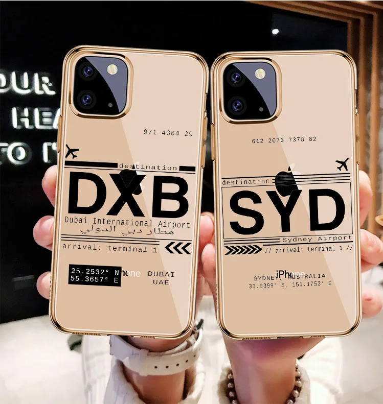 SYD Дубай международный аэропорт вызова Письма мягкий ТПУ чехол для iPhone 11 Pro MAX 6 7
