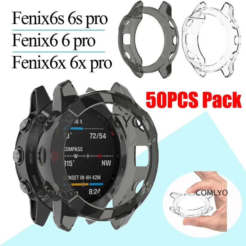 50 шт. упаковка защитная рамка оболочка для Garmin Fenix 6 6s ремешок часов чехол TPU 6x pro