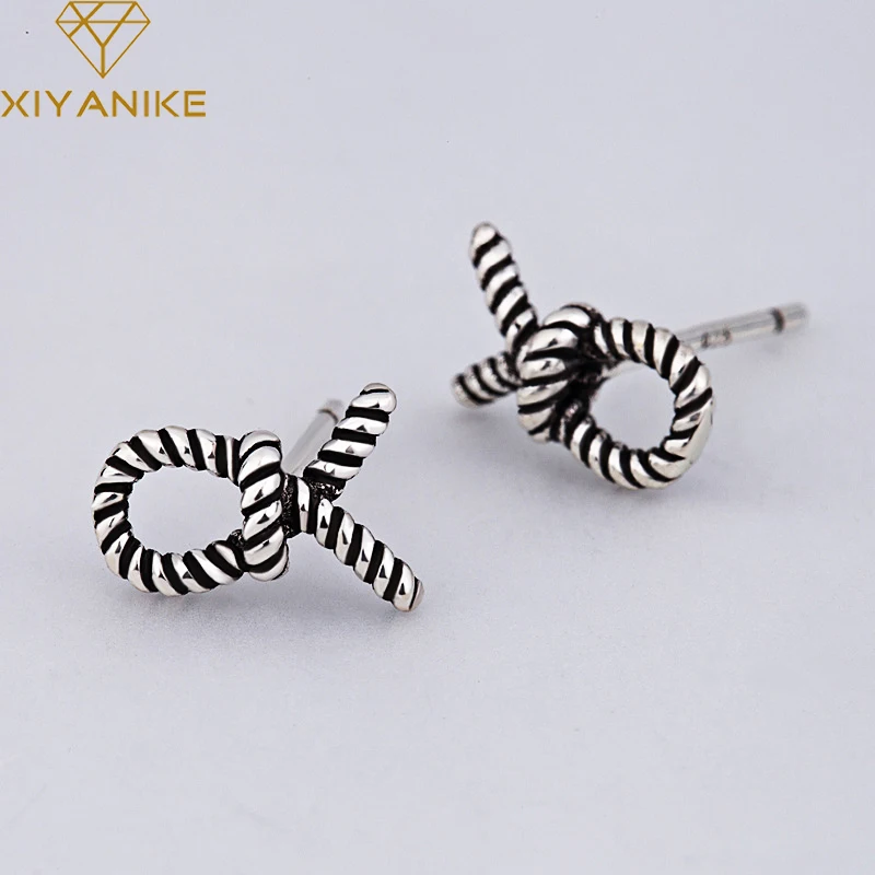 Женские плетеные серьги гвоздики из серебра 925 пробы|Серьги-гвоздики| |