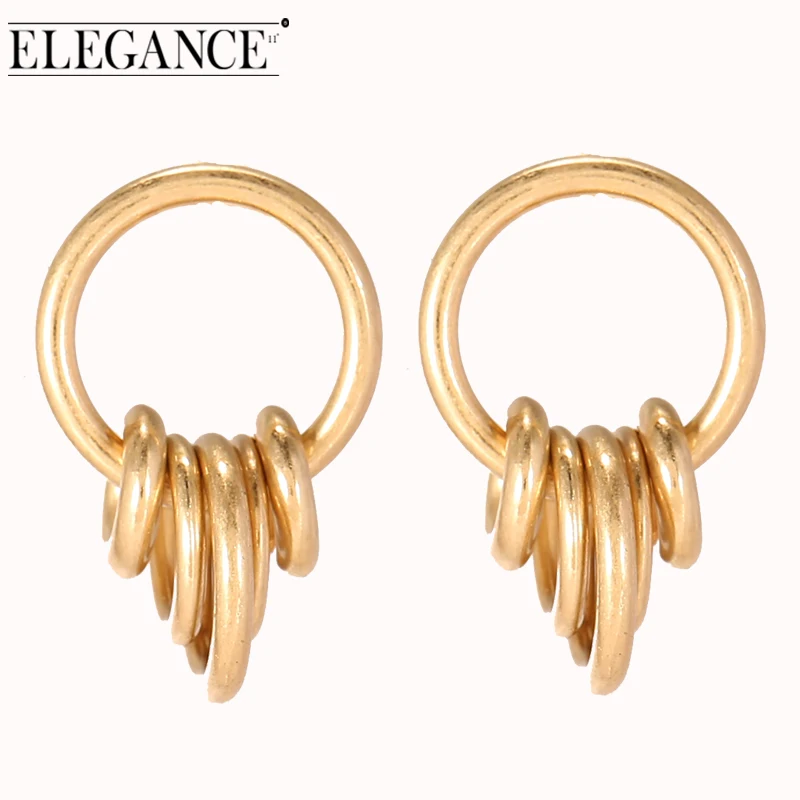 

ELEGANCE11 Metal Hoop Earrings Minimalist Korean Style Eco Friendly Material Summer Banquet Classic Jewelry Girlfriend Gifts