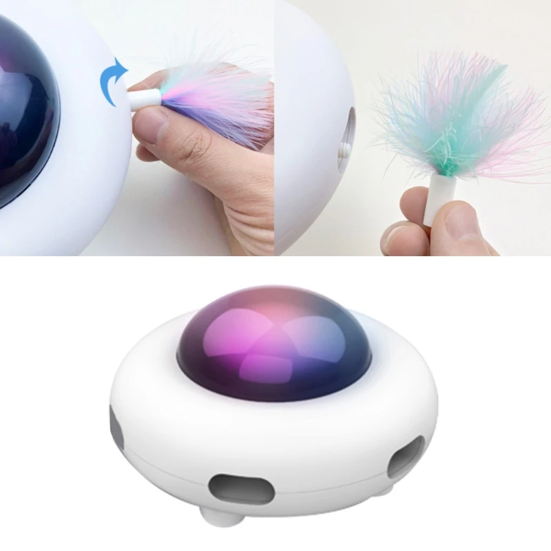 

Electric Toy Smart Teasing Stick Game Spinning Turntable Auto Cleaning Hair P9YB