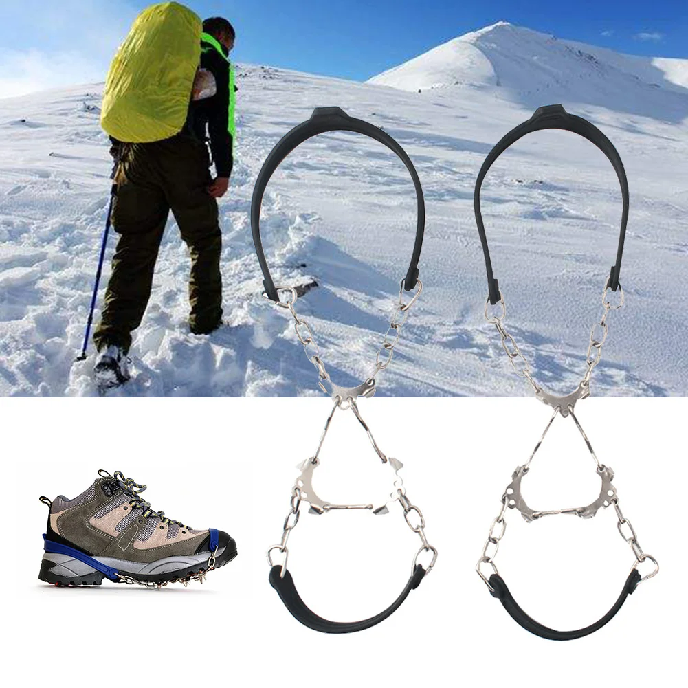 1Pair Winter Silicone Climbing Crampon 6 Teeth Shoe Spikes Chain Hiking Sports Snow Outdoor Ice Gripper Anti Slip Cleats | Обувь