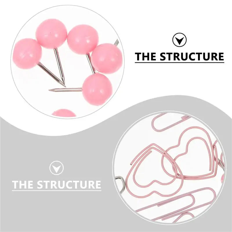 

1 Set Creative Paper Clips Binder Clips Drawing Pin Set Practical Bookmark Clips