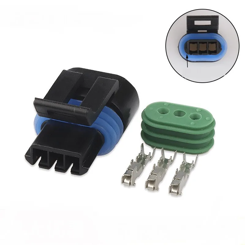 100 комплектов, комплект из 3 штырьков/дорожек, женский водонепроницаемый разъем, жгут проводов, корпус для 12162182