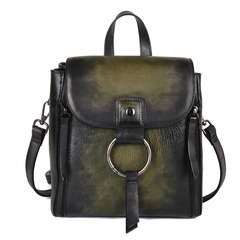 Женский рюкзак из натуральной воловьей кожи ранец в стиле ретро для девушек