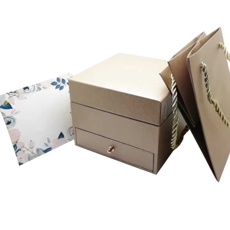 Вечная коробка для хранения цветов Женские Ювелирные серьги Подарочная с сумкой