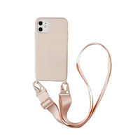 new silicone chain necklace phone case for iphone 12 11 pro max 7 8 plus x xr xs max lanyard neck strap rope cord back cover