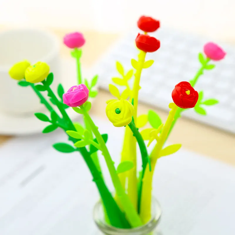 Creative Kawaii Cute Flamingo Unicorn Black Cat Gel Pens Animal Flower Rabbit Anime Kawai School Office Supply Stationery Thing |