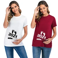 summer funny 2021 print pregnancy t shirt tops maternity clothing plus size short sleeve pregnant women hot sale t shirts