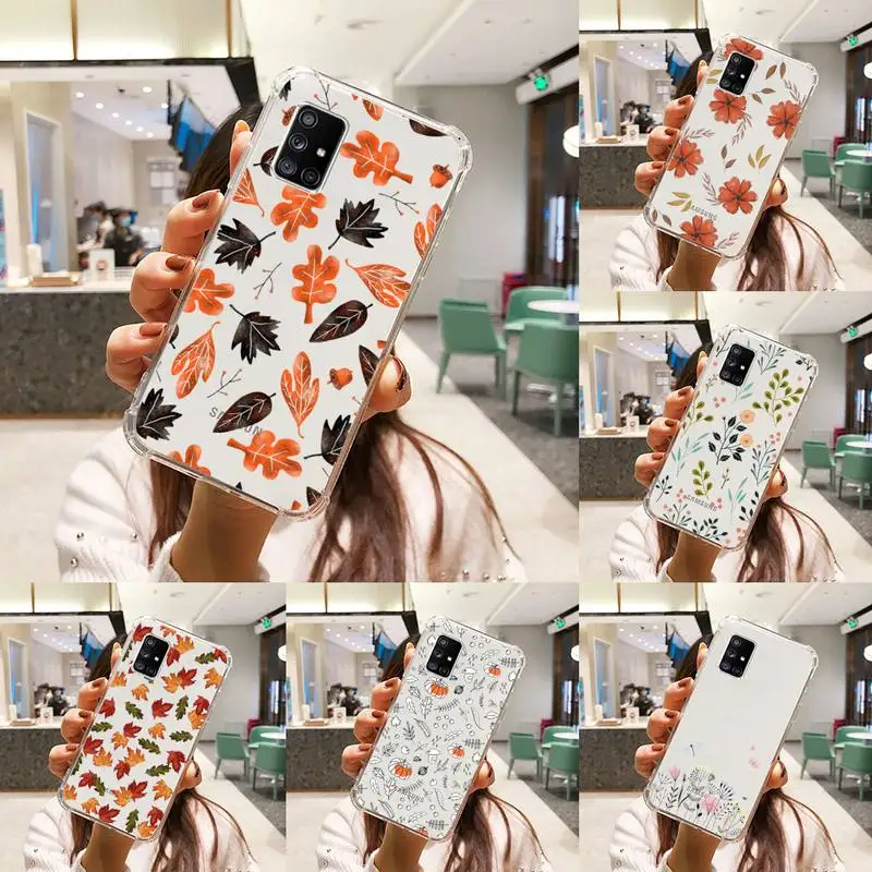 

autumn Phone Case Transparent For Samsung S 10 9 20 11 7 8 21 6 P Edge PLUS ULTRA 4G 5G