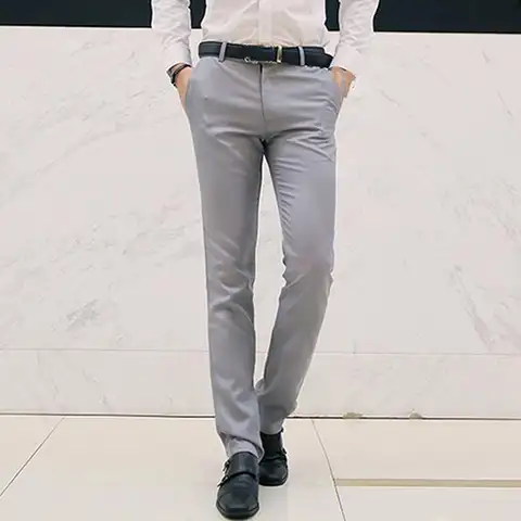 мужские брюки брюки мужские классика костюм мужской классика штаны мужские брюки мужские Gentle Man 2020 Модные мужские прямые брюки, одноцветные...