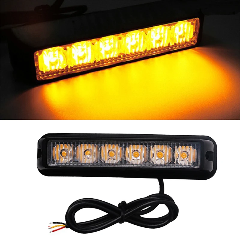 

YOLU 1 Pcs High-power 6LED strobe light LED cargo truck side lamp LED warning Light strobe lights