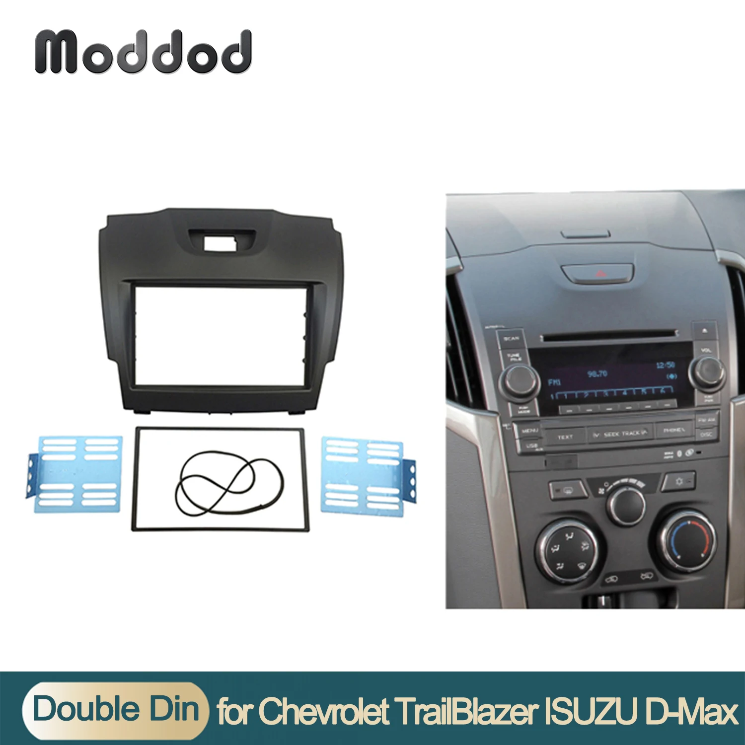 

Double Din Fascia for Chevrolet TrailBlazer Isuzu D-Max Holden Colorado Radio DVD Stereo Panel Dash Mount Install Trim Kit Frame