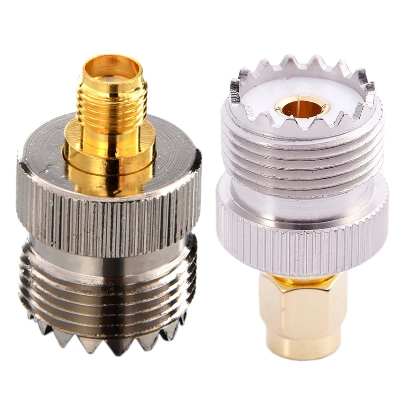 Новый 2X SMA Male к UHF Female SO239 SO-239 Jumper штекер RF адаптер подключения Φ Gold &amp 1X Fema |