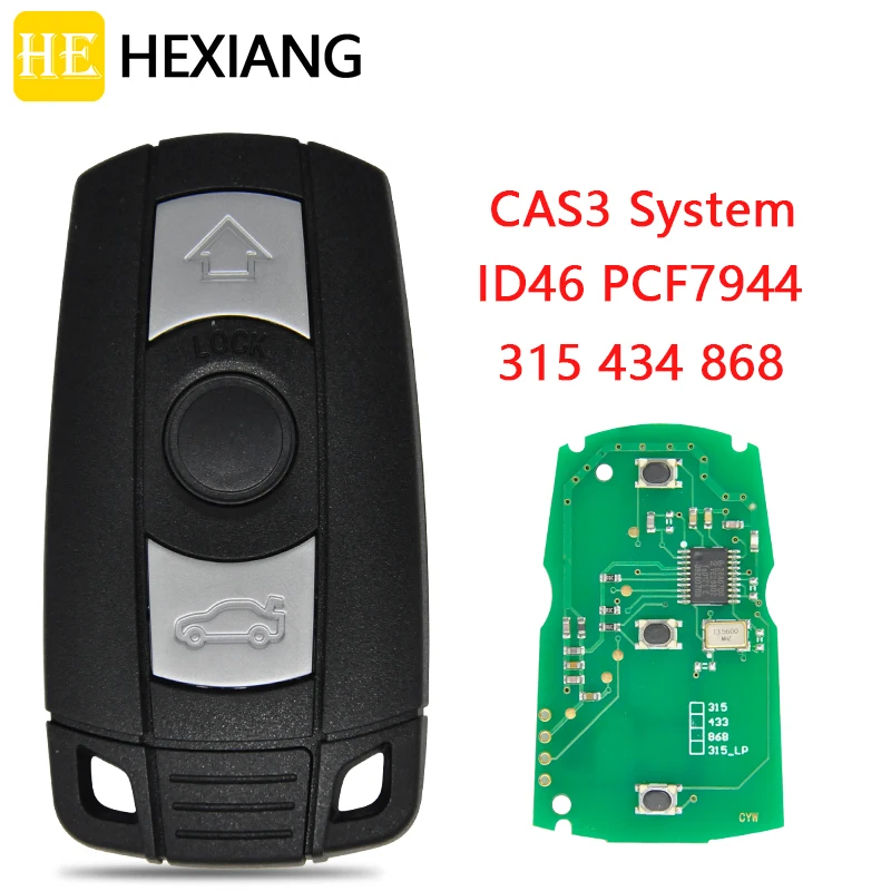 HE Xiang Car Remote Key For BMW X5 X6 Z4 1/3/5/7 Series CAS3 System ID46 PCF7944 315 434 868 MHz Auto Smart Control Replace Key