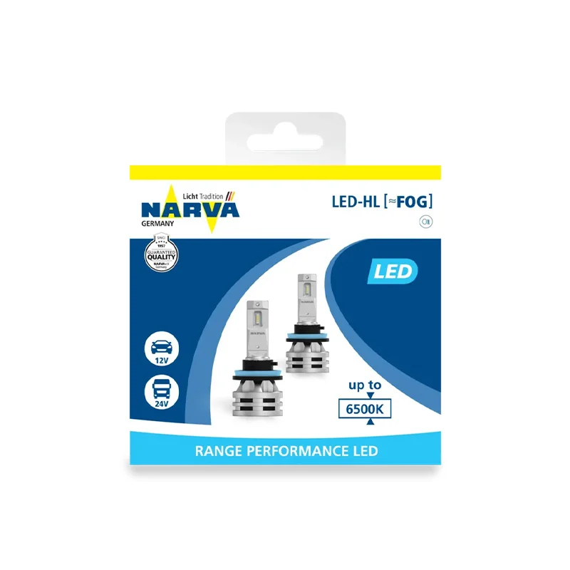 Cветодиодные лампы головного света [H11/H8/H16](PGJ19-1/2/3) NARVA Range Performance LED FOG 12-24V 6500K 24W