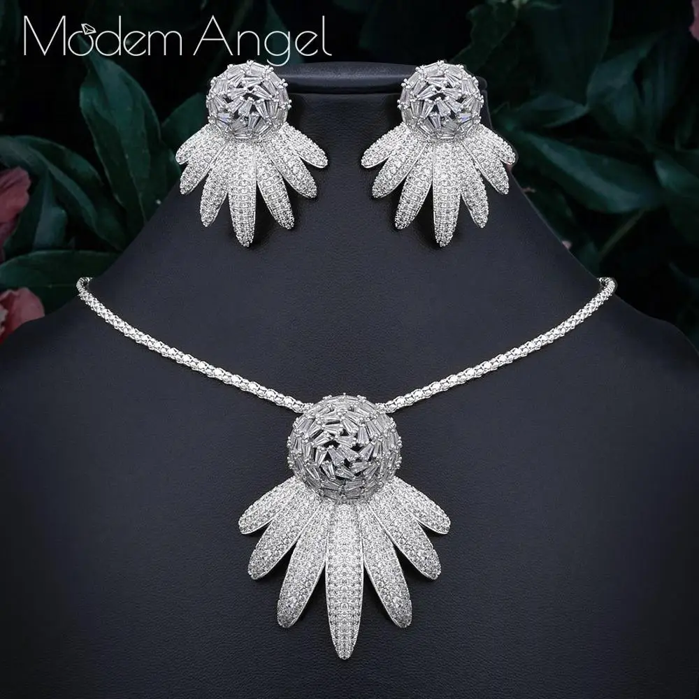 ModemAngel Модный свадебный комплект из 2 шт. колье серьги ювелирные наборы для женщин