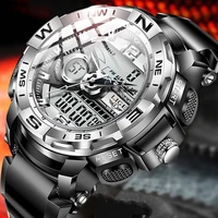 2022 lige sport men quartz digital watch creative diving watches men waterproof alarm watch dual display clock relogio masculino