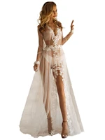bougainvillea lace wedding dress tulle white transparent underwear robe floor long photo shoot bridal dress