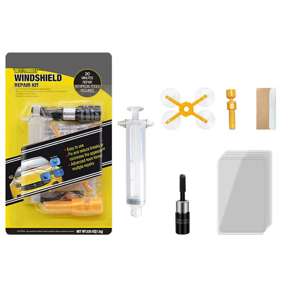 

Car Windshield Repair Kit Durable Pressure Syringes For Fix Windshield Chips Cracks Glass Windscreen Repairing Tools