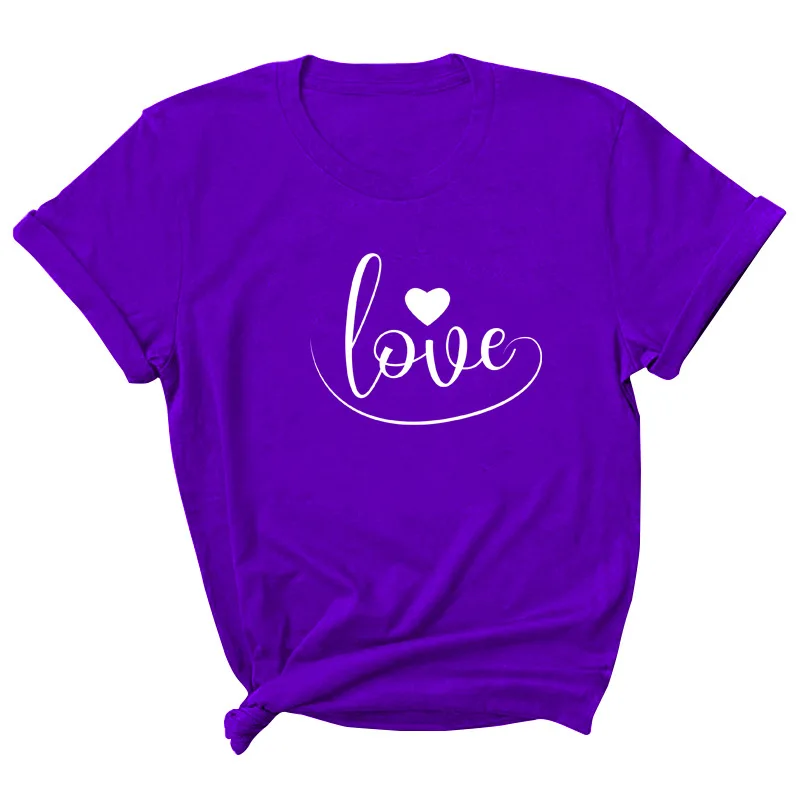 

Love Letter Print Women T Shirt Short Sleeve O Neck Loose Women Tshirt Ladies Tee Shirt Tops Clothes Camisetas Mujer