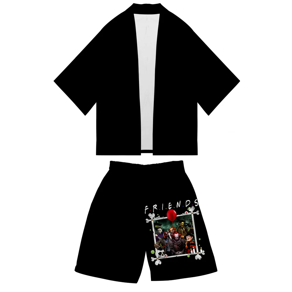 Кимоно в японском стиле Крутое кимоно Харадзюку с рукавами семь восьмых защита