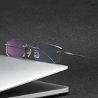 Очки ZIROSAT из сплава титана для мужчин и женщин, квадратные без оправы в Европейском стиле, рецептурные, 2230