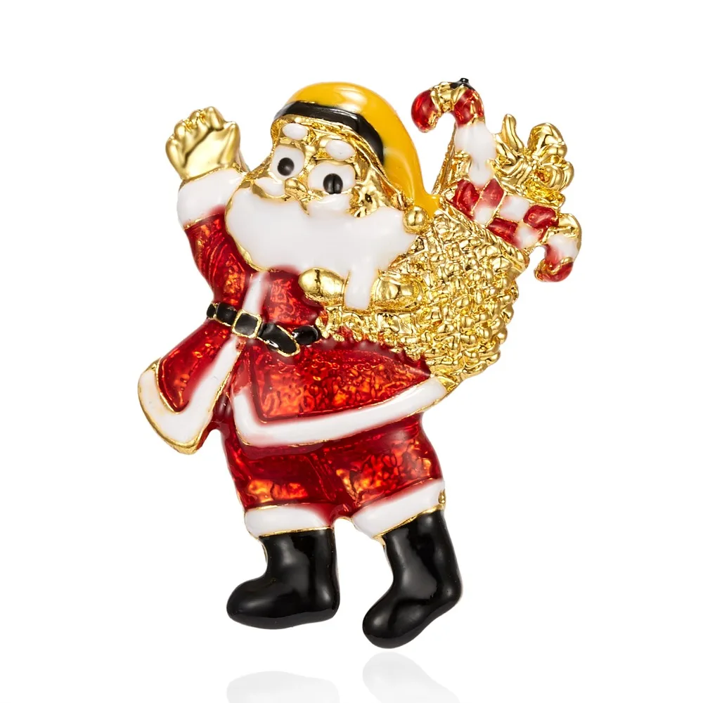 Merry Christmas броши на булавке милый Санта Клаус шляпа прекрасный Лось подарок эмаль значок брошь год Рождество Санта Клаус брошь с животными