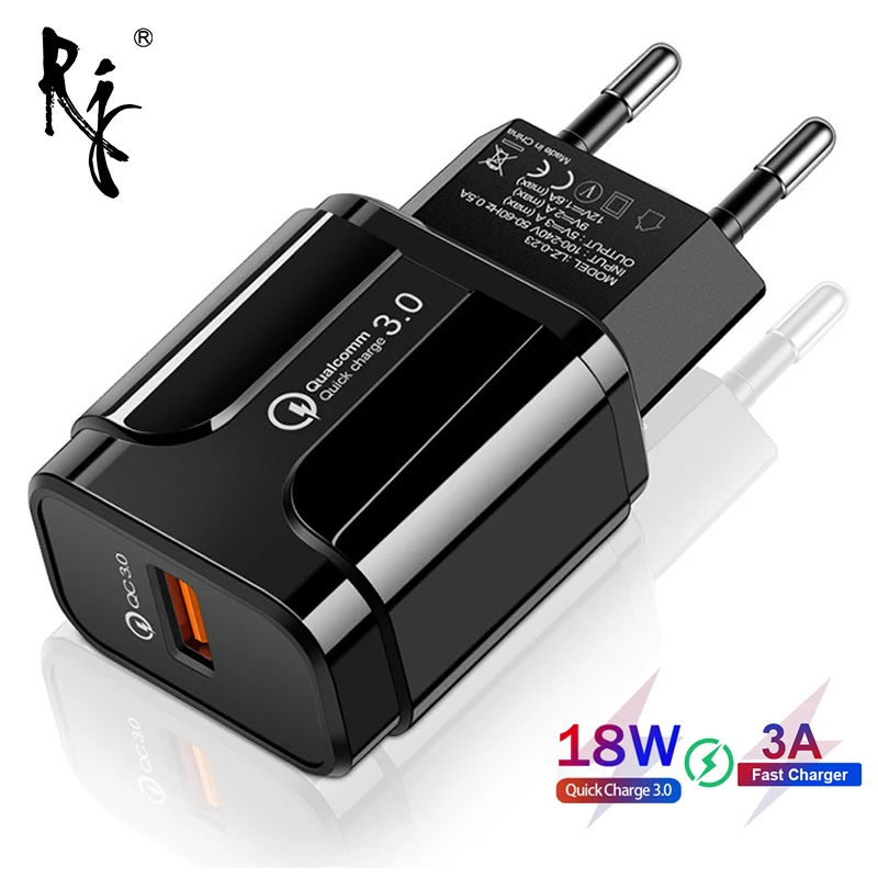 Зарядное устройство для мобильного телефона Быстрая зарядка QC 3 0 18 Вт 3A EU US вилка