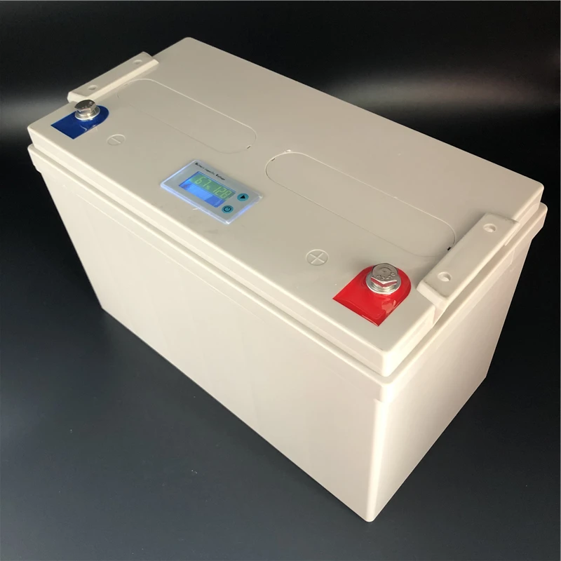 LiFePO4 литиевая железная батарея 12,8 V 100Ah ЖК-дисплей Напряжение емкость бесплатное обслуживание глубокий цикл для RV Кемпинг Солнечной системы