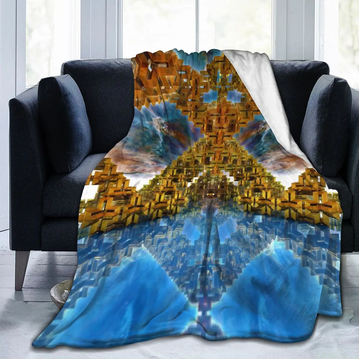 

Manta de franela con estampado de cielo estrellado en 3D, ropa de cama, suave, decoración textil para el hogar, novedad