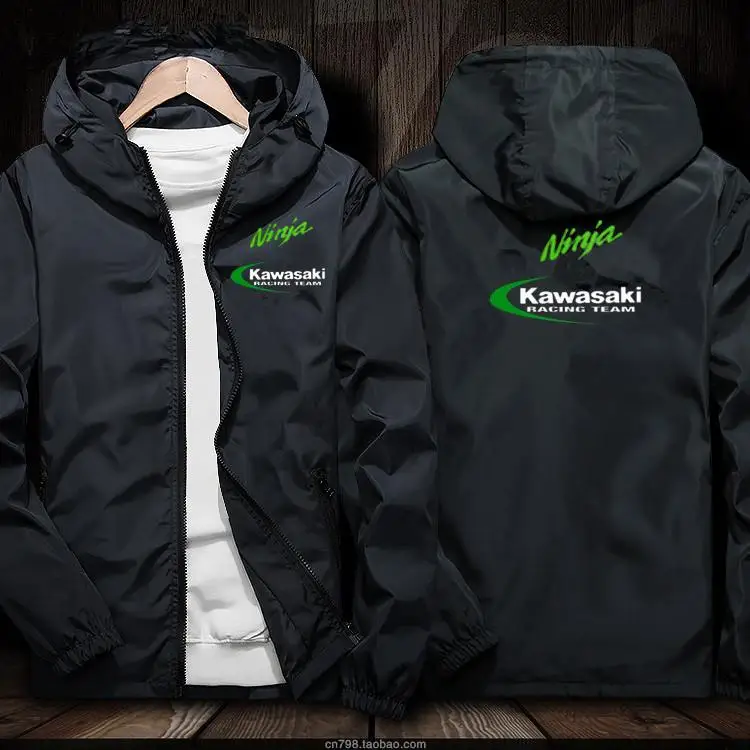 Подходит для мотоцикла для Kawasaki куртка ниндзя толстовки Повседневная мужская толстовка на молнии мужская Толстовка спортивный костюм куртка - Цвет: Черный