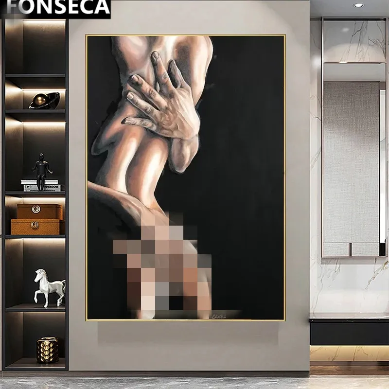 

Modern Black Sexy Female Characters Canvas Painting Posters and Prints Living Room Wall Decoration Art Pictures